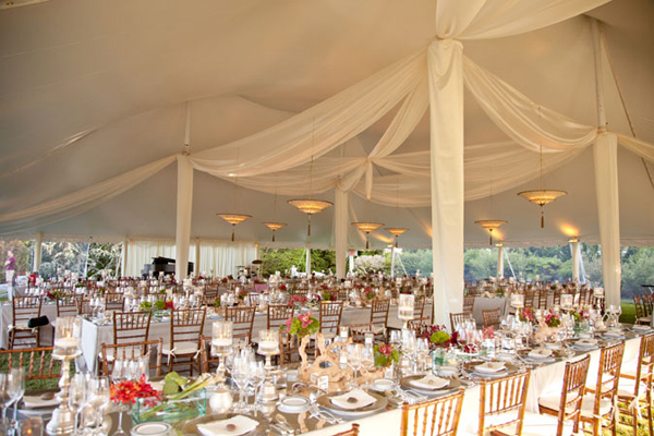  guests entered this breathtaking Newport Tent that was draped and 