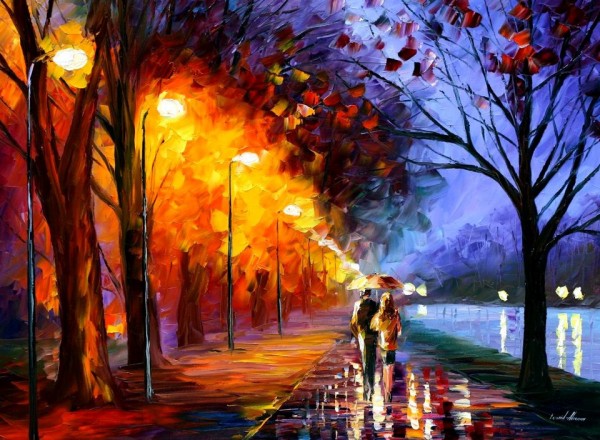 Love Couple Painting Walking