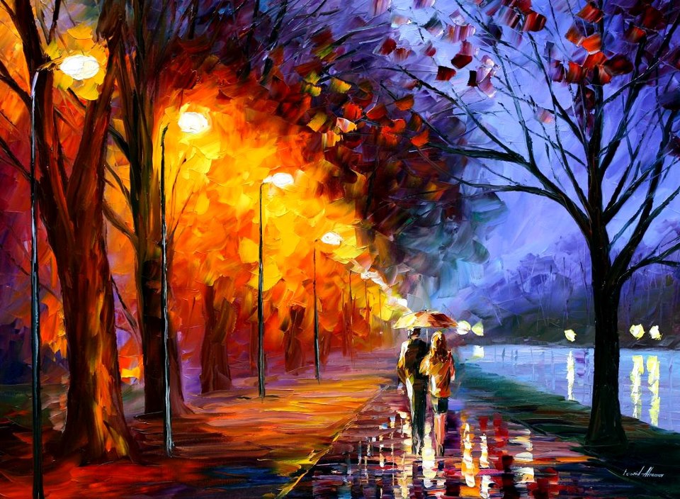 Love Couple Painting Walking